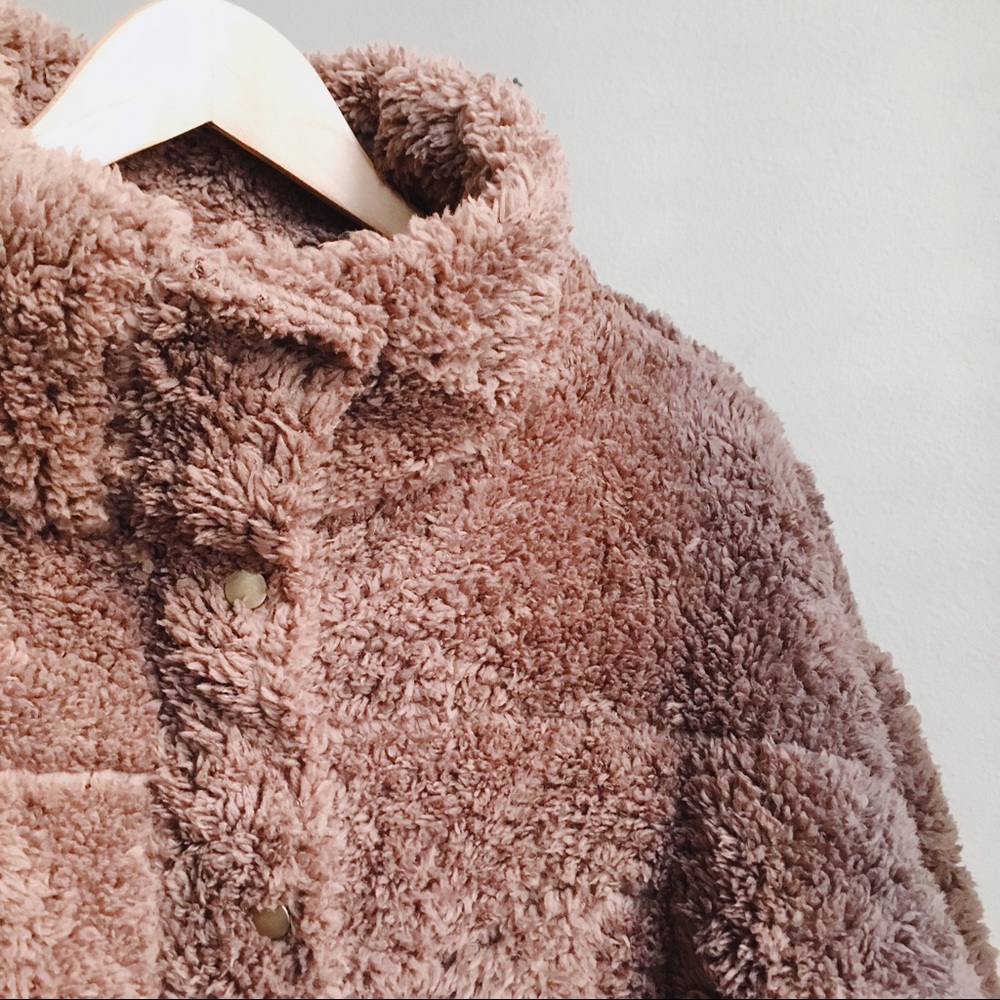 LAST 2⏱NWT Very j Mocha Brown Teddy fuzzy jacket - Picture 3 of 7